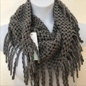 Gray Fringe Infinity Scarf from StitchBox - NEW